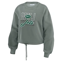 Ensemble de détente pour femme WEAR by Erin Andrews composé d'un t-shirt à manches longues et short en molleton délavé vert New York Jets