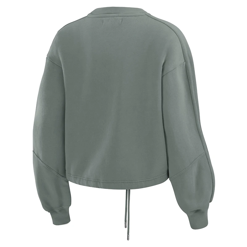 Ensemble de détente pour femme WEAR by Erin Andrews composé d'un t-shirt à manches longues et short en molleton délavé vert New York Jets