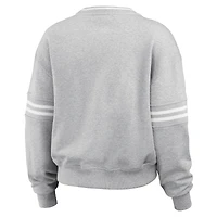 Women's WEAR by Erin Andrews Heather Gray New York Jets Crest Cropped Pullover Sweatshirt