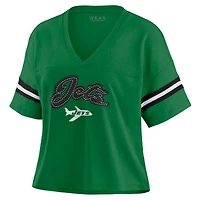 T-shirt à col en V blocs de couleurs vert Kelly des New York Jets pour femme WEAR by Erin Andrews