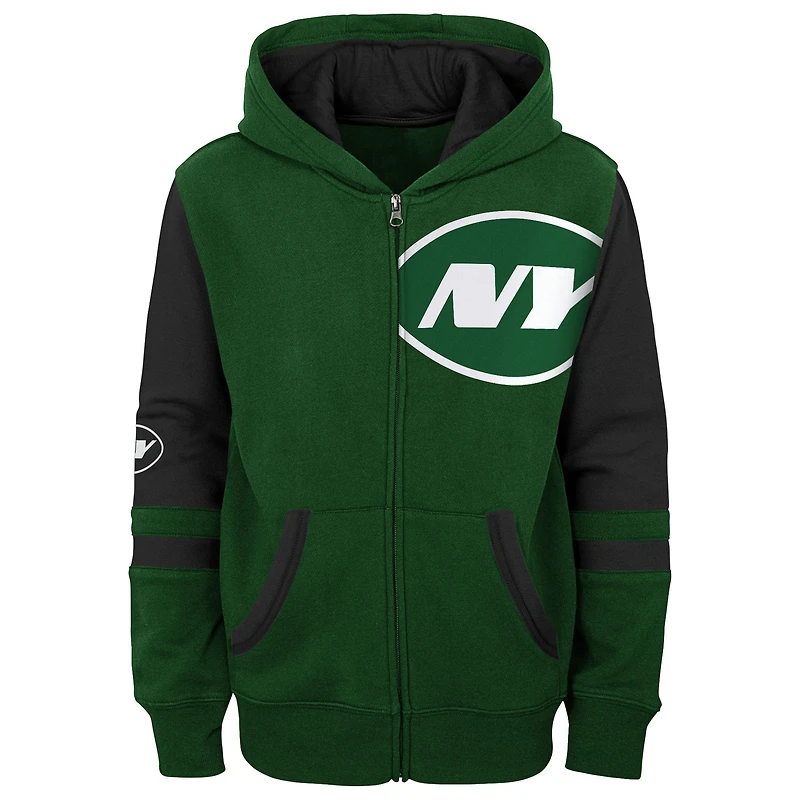 Sweat à capuche zippé blocs de couleurs pour jeunes New York Jets Stadium, vert