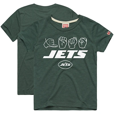 Youth Homage Green New York Jets Love Sign x ASL 2.0 Tri-Blend T-Shirt