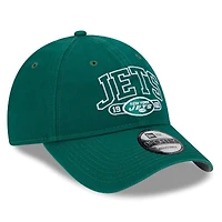 Casquette réglable verte New Era New York Jets Outline 9FORTY pour jeune