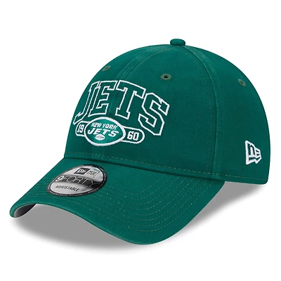 Casquette réglable verte New Era New York Jets Outline 9FORTY pour jeune