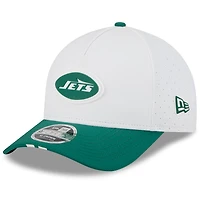Youth New Era  White/Green New York Jets 2025 NFL Training Camp A-Frame 9FORTY Adjustable Hat