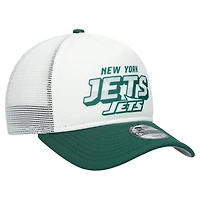 Youth New Era  White/Green New York Jets Streak 9FORTY A-Frame Adjustable Hat