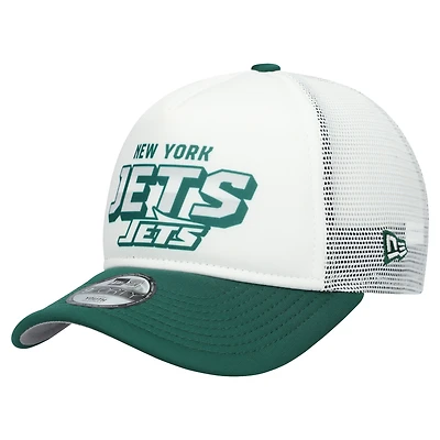 Youth New Era  White/Green New York Jets Streak 9FORTY A-Frame Adjustable Hat