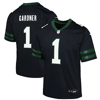 Maillot de match Nike Ahmad Sauce Gardner noir des New York Jets pour jeune
