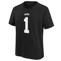 T-shirt Nike Ahmad Sauce Gardner pour jeune, noir, nom et numéro du joueur des Jets de New York