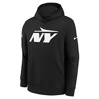 Youth Nike  Black New York Jets Sideline Club Fleece Hoodie