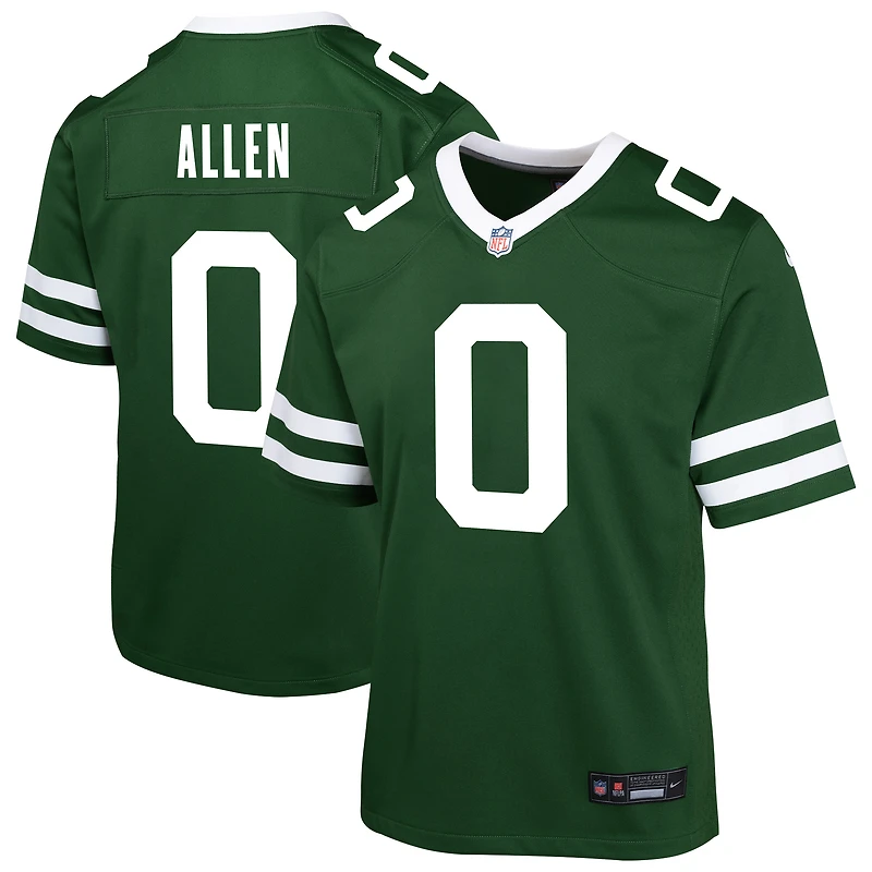 Maillot de match Nike Braelon Allen vert pour jeune des New York Jets