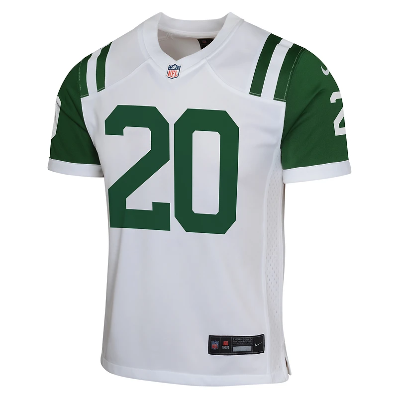 Maillot de match Nike Breece Hall blanc des New York Jets pour jeune
