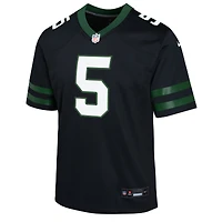 Maillot de match Nike Garrett Wilson noir des New York Jets pour jeune