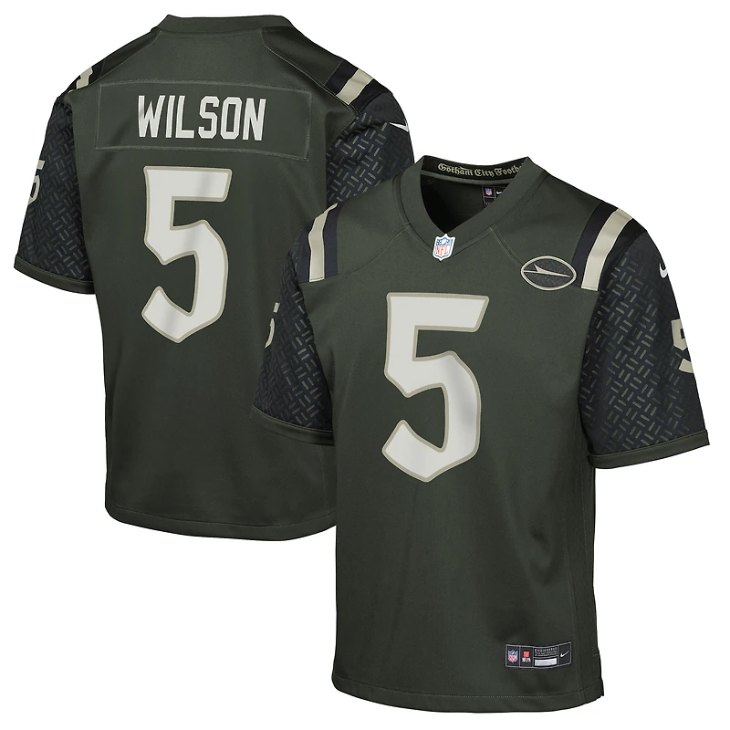 Maillot Nike Garrett Wilson Gotham Green pour jeune des New York Jets 2025 Rivalries Collection Game