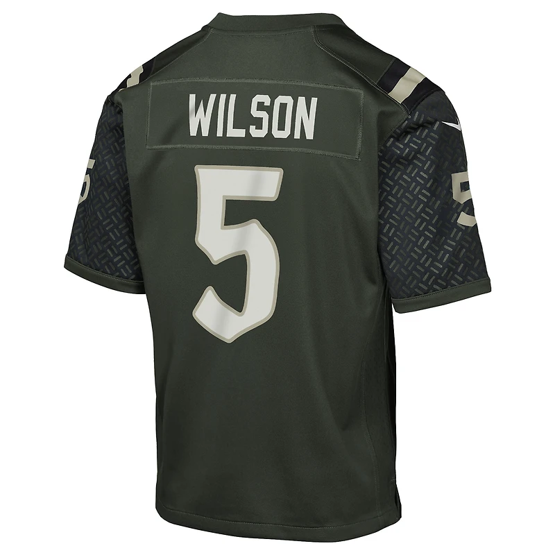 Maillot Nike Garrett Wilson Gotham Green pour jeune des New York Jets 2025 Rivalries Collection Game