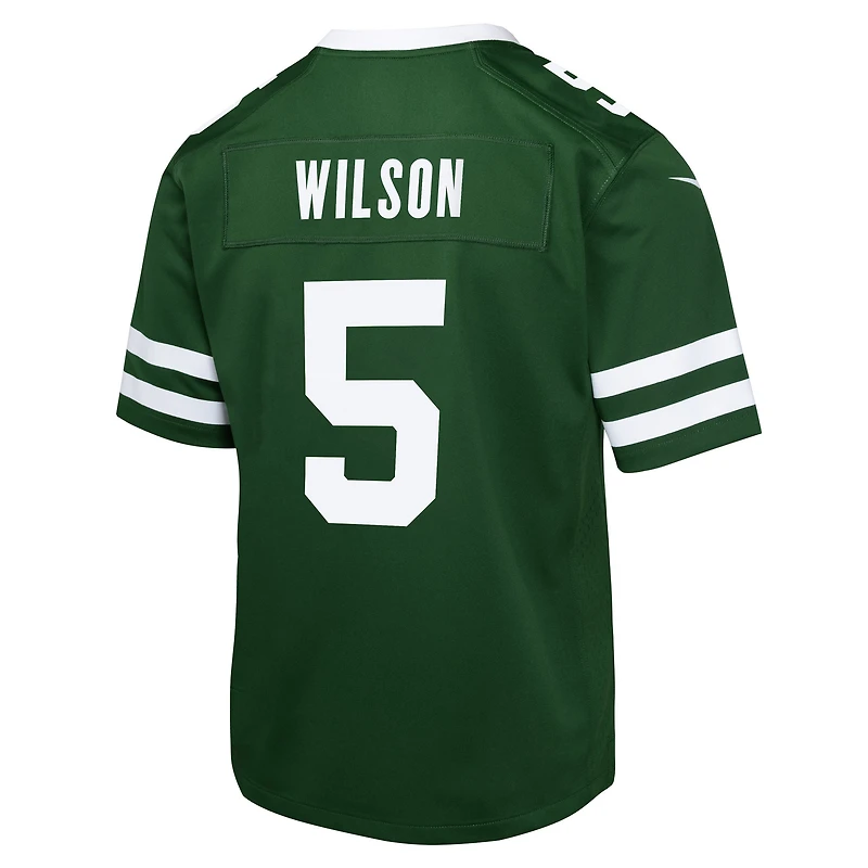 Maillot de match Nike Garrett Wilson vert des New York Jets pour jeune