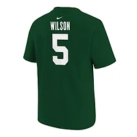 Youth Nike Garrett Wilson Green New York Jets Player Name & Number T-Shirt