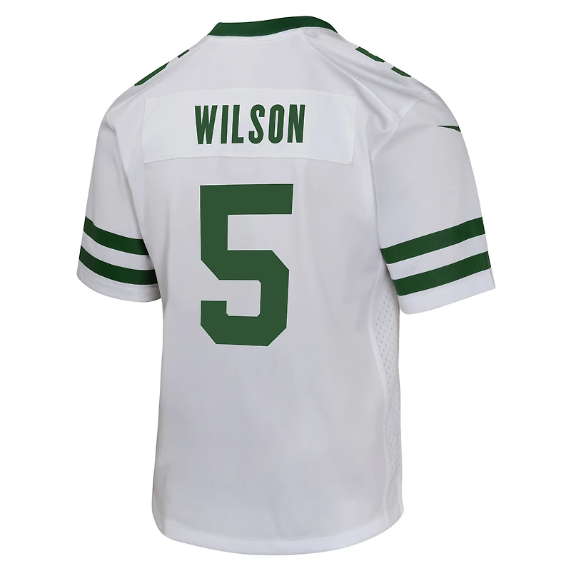 Maillot de match Nike Garrett Wilson blanc des New York Jets pour jeune