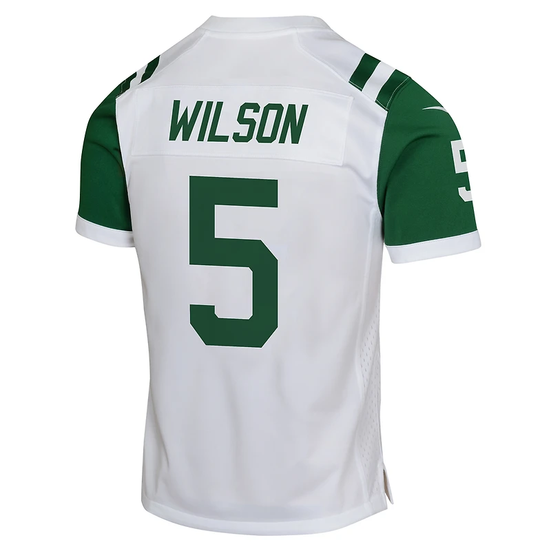 Maillot de match Nike Garrett Wilson blanc des New York Jets pour jeune