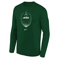 T-shirt à manches longues Nike vert pour jeunes New York Jets Legend Icon