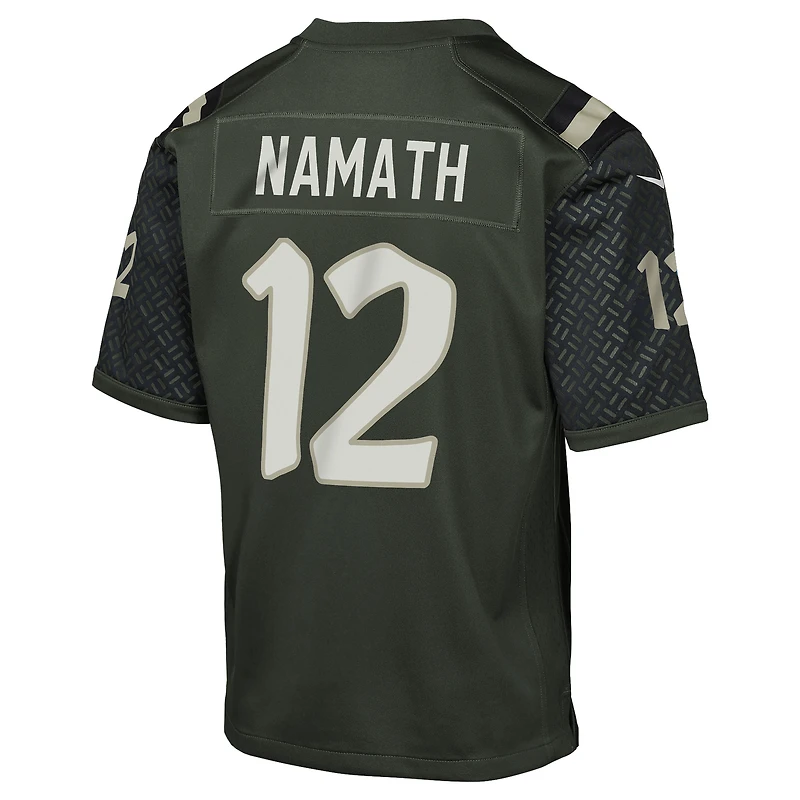 Maillot de joueur retraité Nike Joe Namath Gotham Green des New York Jets, collection Rivalries 2025