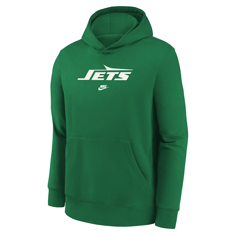 Youth Nike Kelly Green New York Jets Rewind Club Fleece Pullover Hoodie