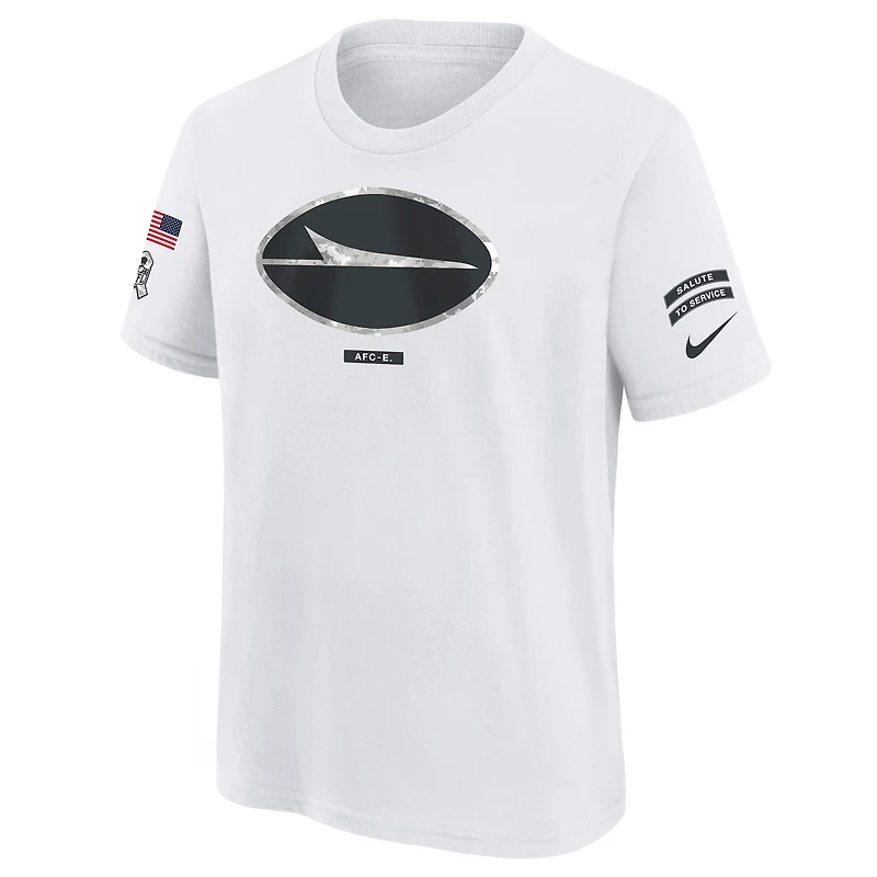 T-shirt Nike blanc pour jeunes New York Jets 2024 Salute To Service