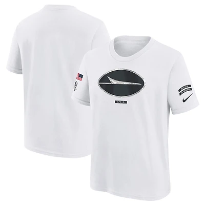 T-shirt Nike blanc pour jeunes New York Jets 2024 Salute To Service