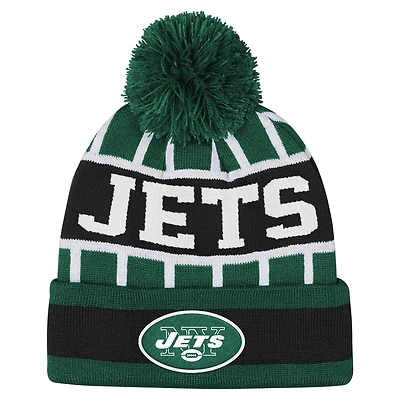 Youth Outerstuff  Green New York Jets Go Fast Cuffed Knit Hat with Pom
