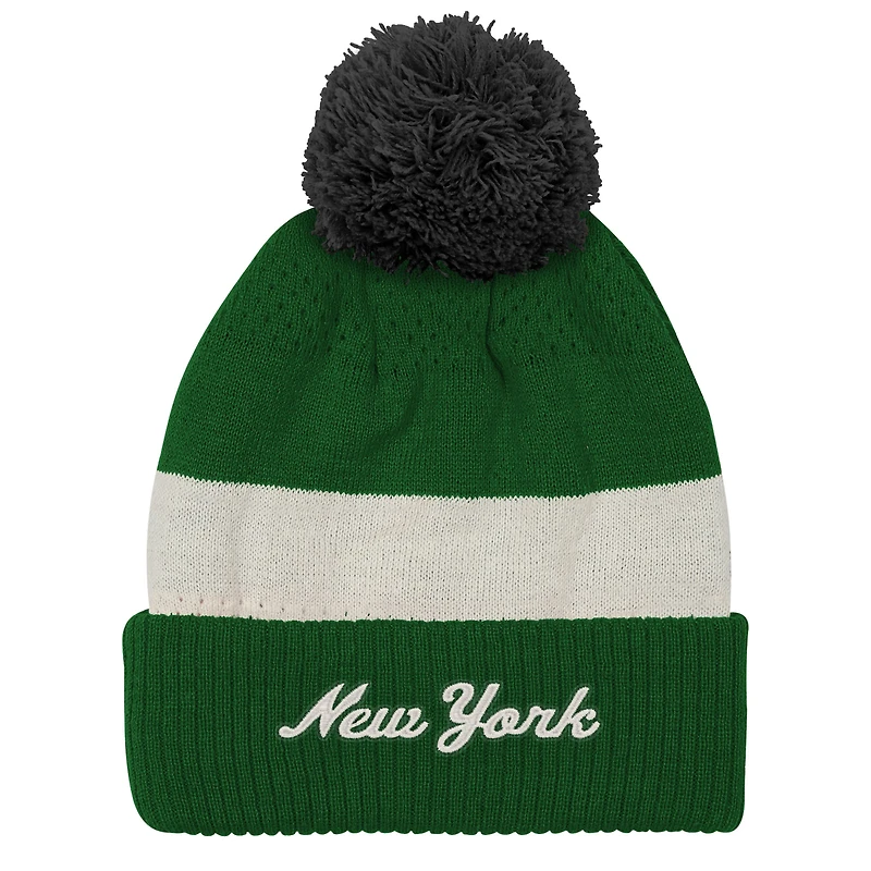 Youth Outerstuff Green New York Jets Modern Fan Cuffed Knit Hat with Pom