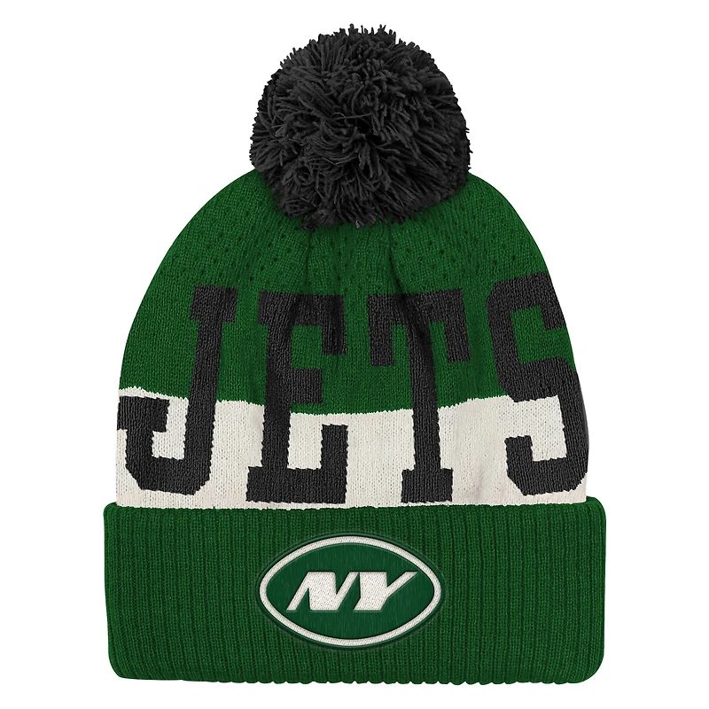 Youth Outerstuff Green New York Jets Modern Fan Cuffed Knit Hat with Pom