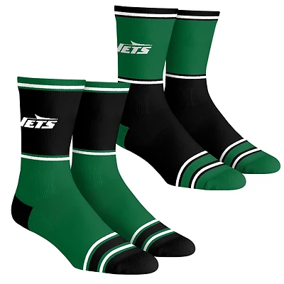 Youth Rock Em Socks  New York Jets 2-Pack Color Block Crew Socks Set