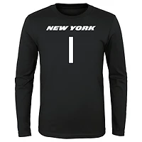 Youth Sauce Gardner Black New York Jets Mainliner Player Name & Number Long Sleeve T-Shirt