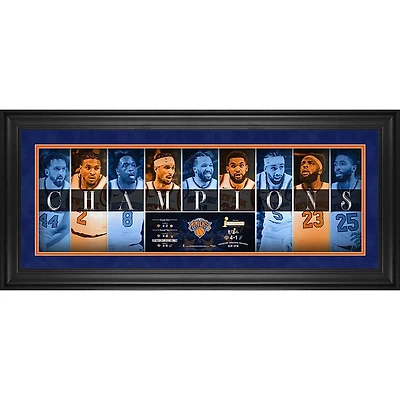 New York Knicks 2026 NBA Finals Champions Framed 10" x 30" Champions Panoramic Collage
