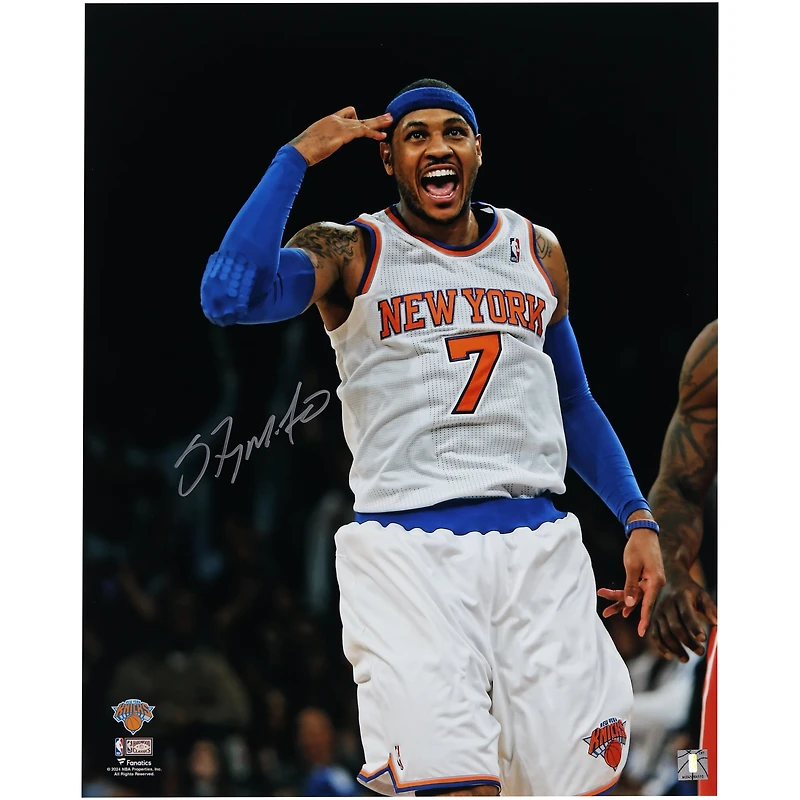 Carmelo Anthony New York Knicks Autographed 16" x 20" Celebration Photograph