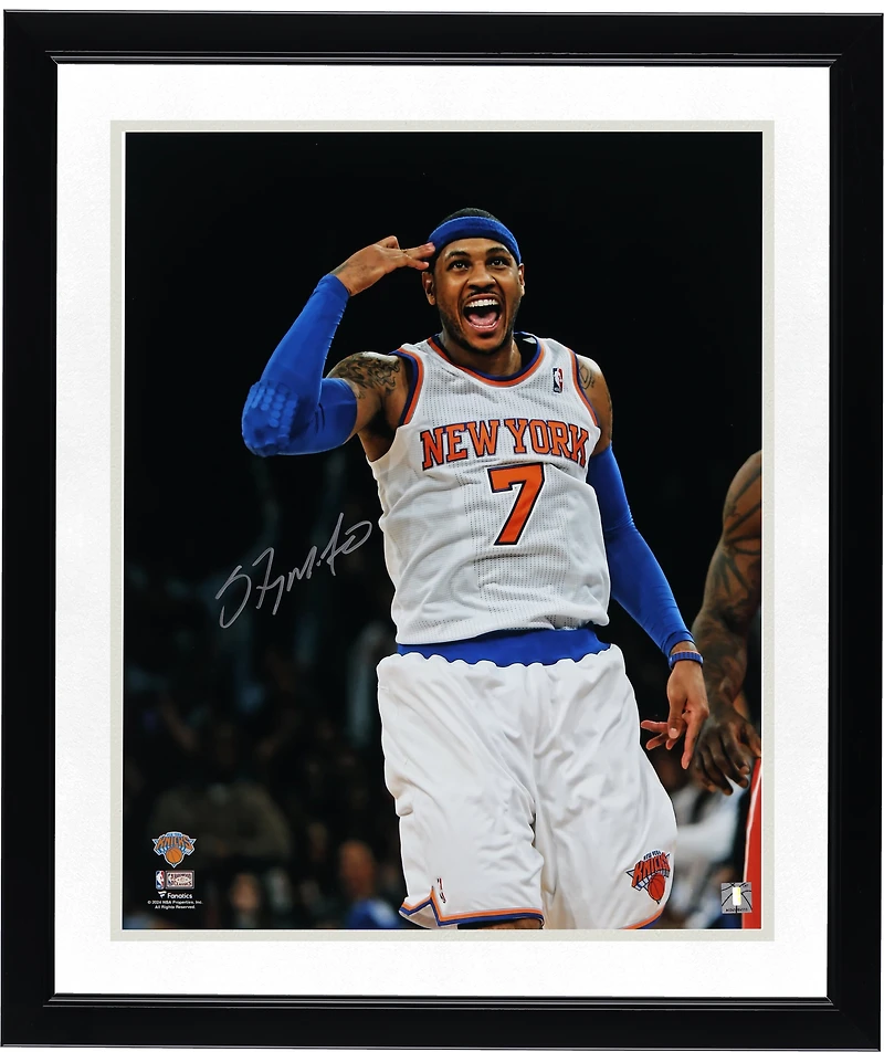 Carmelo Anthony New York Knicks Autographed 16" x 20" Celebration Photograph