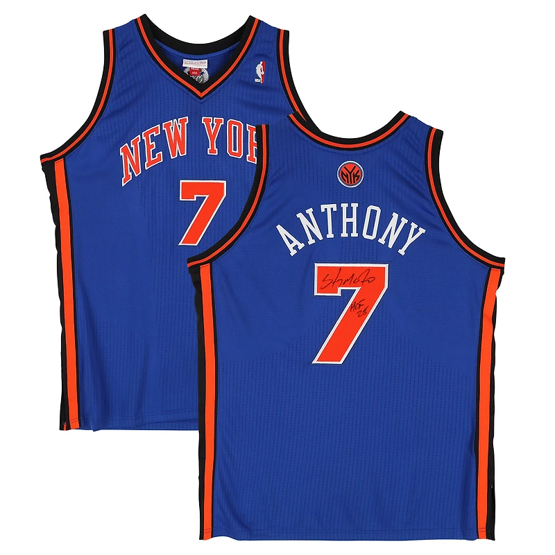 Carmelo Anthony New York Knicks Autographed Blue Mitchell & Ness 2010-11 Authentic Jersey with "HOF 25" Inscription