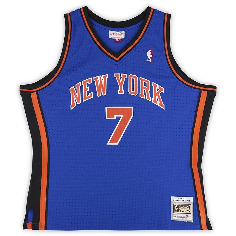 Carmelo Anthony New York Knicks Autographed Blue Mitchell & Ness Blue 2010-11 Swingman Jersey with "HOF 25" Inscription