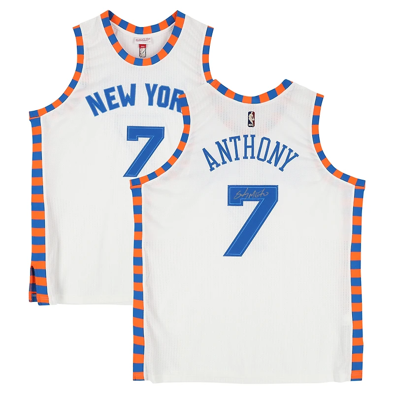 Carmelo Anthony New York Knicks Autographed White Mitchell & Ness 2015-16 Authentic Jersey