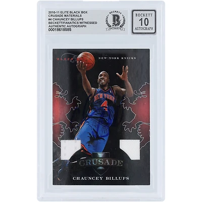 Carte autographiée de Chauncey Billups (New York Knicks) 11 Panini Elite Black Box Crusade Materials Jersey Relic n° 4/99, authentifiée par Beckett Fanatics Witnessed.