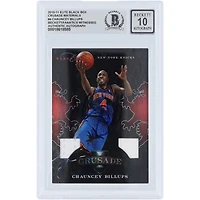 Carte autographiée de Chauncey Billups (New York Knicks) 11 Panini Elite Black Box Crusade Materials Jersey Relic n° 4/99, authentifiée par Beckett Fanatics Witnessed.