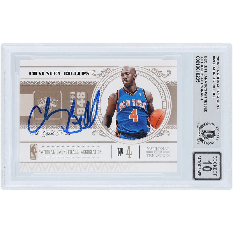 Carte autographiée de Chauncey Billups (New York Knicks) 11 Panini National Treasures n° 69/99