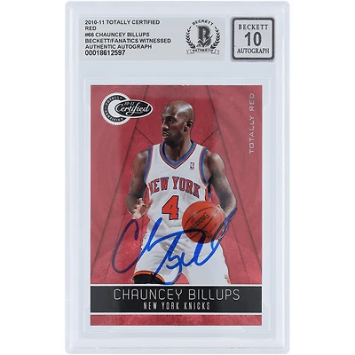 Carte autographiée de Chauncey Billups (New York Knicks) 11 Panini Totally Certified Totally Red n° 66/499