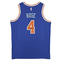Maillot Swingman Nike Icon Edition bleu autographié par Derrick Rose des New York Knicks