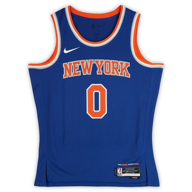 Donte DiVincenzo New York Knicks Autographed Nike Blue Icon Swingman Jersey