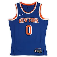 Donte DiVincenzo New York Knicks Autographed Nike Blue Icon Swingman Jersey