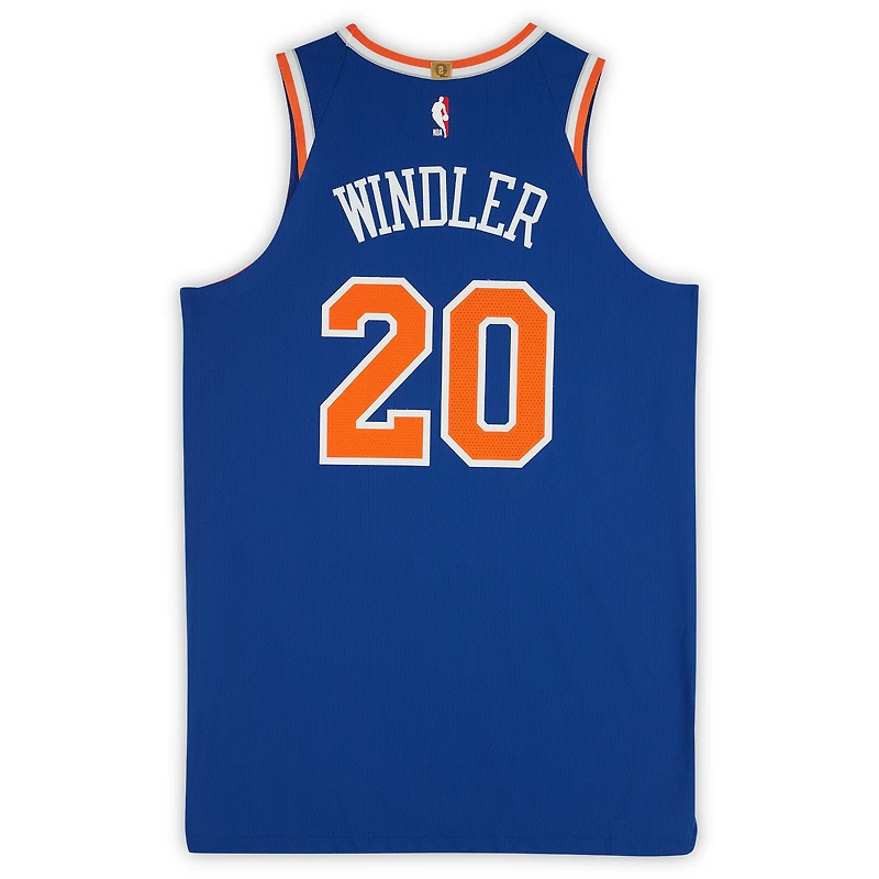 Maillot bleu n°20 de Dylan Windler des New York Knicks utilisé lors du match contre les New Orleans Pelicans le 28 octobre 2023