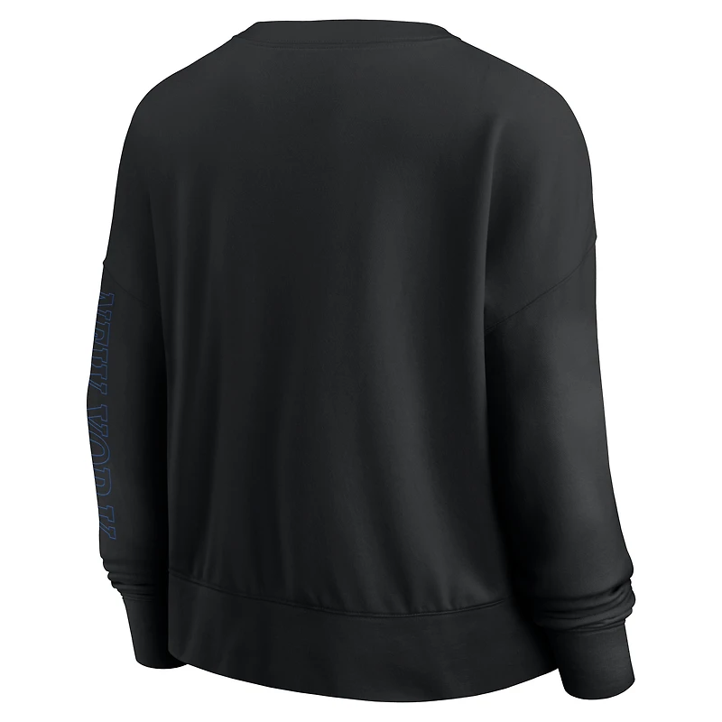 Fanatics Black New York Knicks Oversized Game Day Pullover Sweatshirt