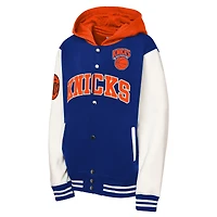 Infant Mitchell & Ness Blue New York Knicks Courtside Fleece Full-Snap Jacket