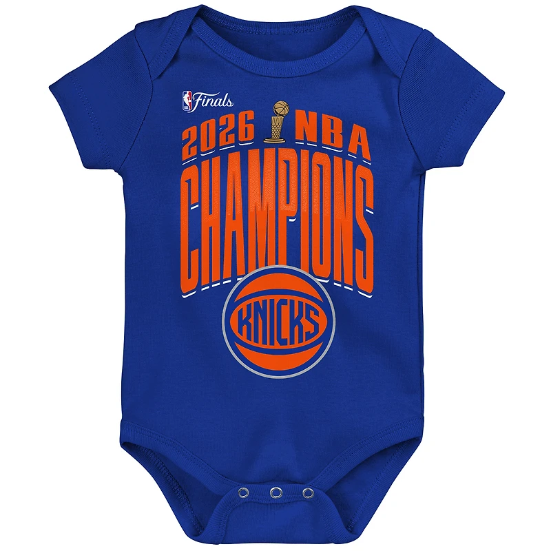Body bébé Outerstuff bleu New York Knicks, champions des finales NBA 2026